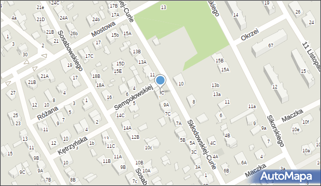 Żyrardów, Skłodowskiej-Curie Marii, 9C, mapa Żyrardów