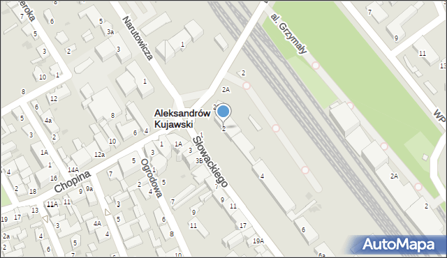 Aleksandrów Kujawski, Słowackiego Juliusza, 2, mapa Aleksandrów Kujawski