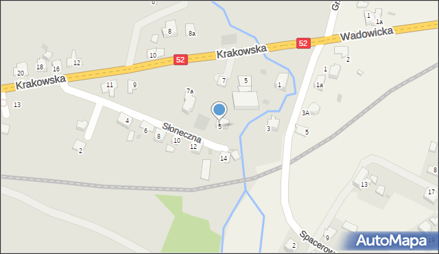 Andrychów, Słoneczna, 5, mapa Andrychów