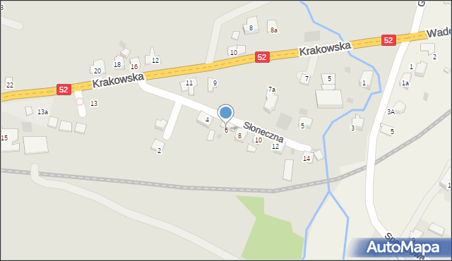 Andrychów, Słoneczna, 6, mapa Andrychów