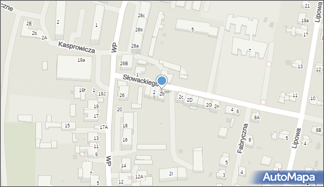 Barczewo, Słowackiego Juliusza, 2b, mapa Barczewo