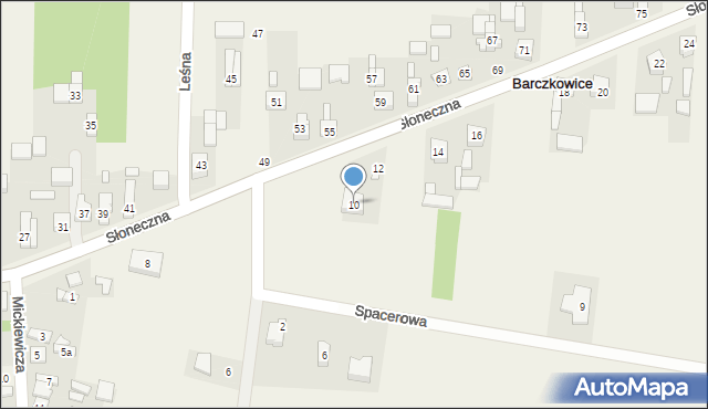 Barczkowice, Słoneczna, 10, mapa Barczkowice