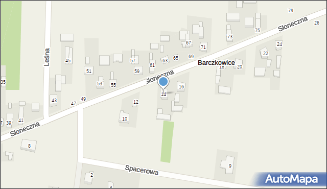 Barczkowice, Słoneczna, 14, mapa Barczkowice