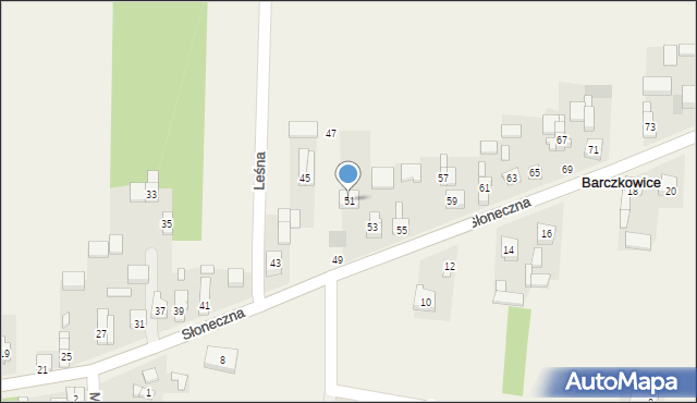 Barczkowice, Słoneczna, 51, mapa Barczkowice