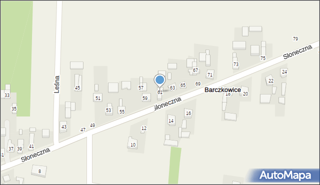 Barczkowice, Słoneczna, 61, mapa Barczkowice