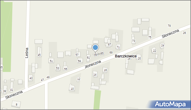 Barczkowice, Słoneczna, 63, mapa Barczkowice