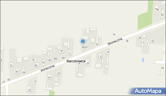 Barczkowice, Słoneczna, 73, mapa Barczkowice