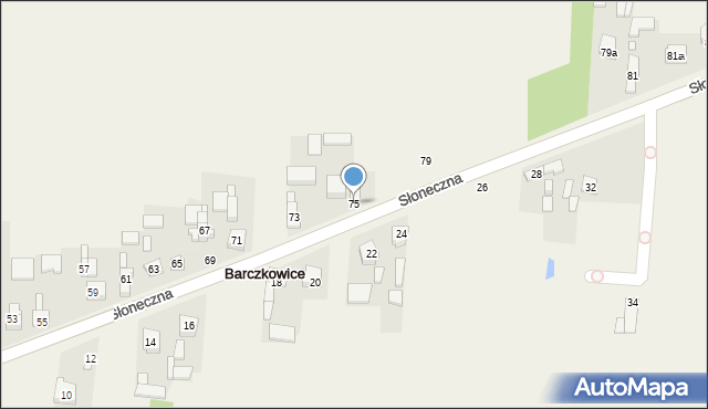 Barczkowice, Słoneczna, 75, mapa Barczkowice