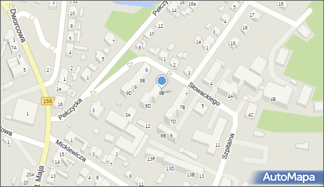 Barlinek, Słowackiego Juliusza, 8B, mapa Barlinek