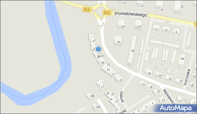 Bartoszyce, Słowackiego Juliusza, 39, mapa Bartoszyce
