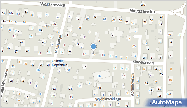 Biała Podlaska, Sławacińska, 15, mapa Białej Podlaskiej