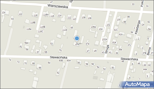 Biała Podlaska, Sławacińska, 47b, mapa Białej Podlaskiej