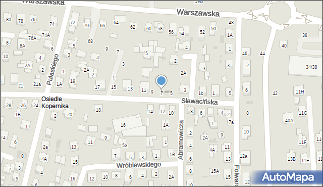 Biała Podlaska, Sławacińska, 7, mapa Białej Podlaskiej