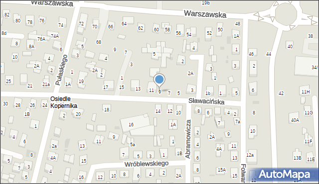 Biała Podlaska, Sławacińska, 9, mapa Białej Podlaskiej