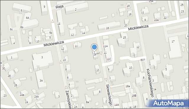 Białogard, Słowackiego Juliusza, 14, mapa Białogard