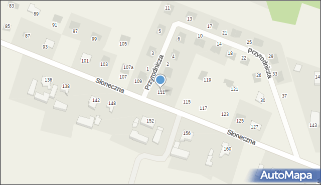 Białuń, Słoneczna, 111, mapa Białuń