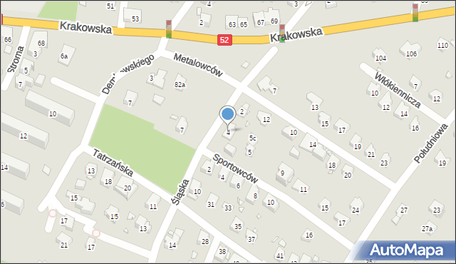 Bielsko-Biała, Śląska, 4, mapa Bielsko-Białej