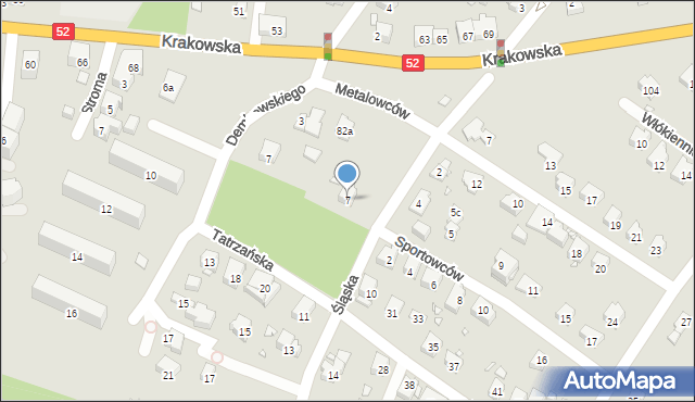 Bielsko-Biała, Śląska, 7, mapa Bielsko-Białej