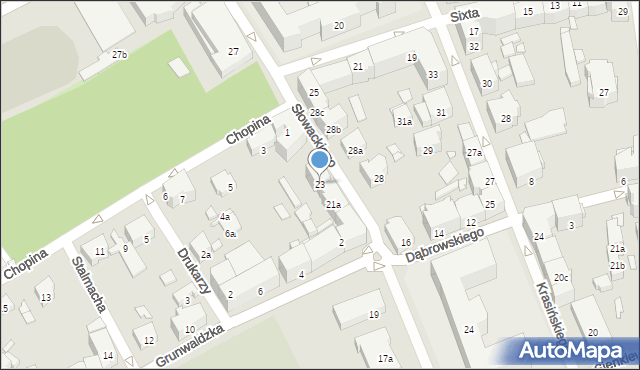Bielsko-Biała, Słowackiego Juliusza, 23, mapa Bielsko-Białej