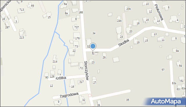 Bielsko-Biała, Słodka, 31, mapa Bielsko-Białej