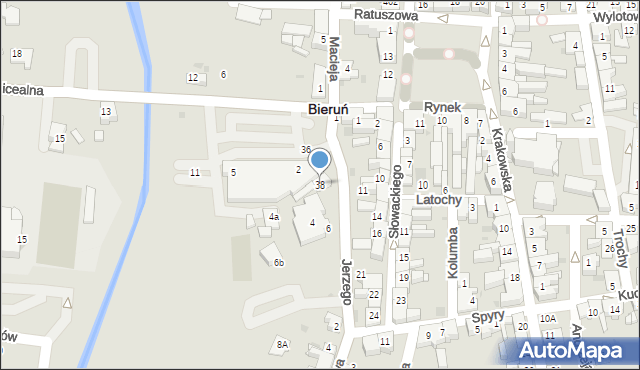 Bieruń, Słowackiego Juliusza, 38, mapa Bieruń