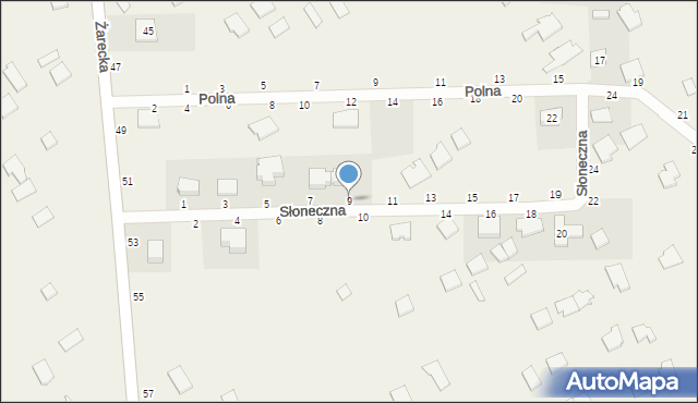Biskupice, Słoneczna, 9, mapa Biskupice
