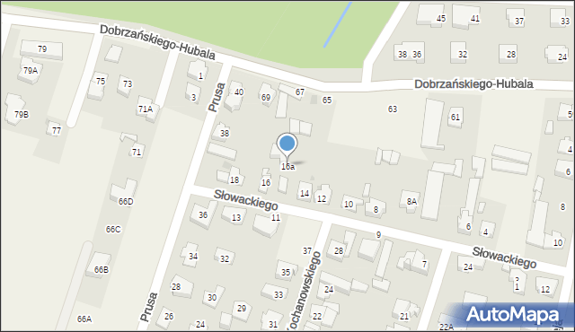 Blizne Jasińskiego, Słowackiego Juliusza, 16a, mapa Blizne Jasińskiego