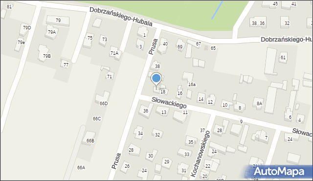 Blizne Jasińskiego, Słowackiego Juliusza, 20, mapa Blizne Jasińskiego