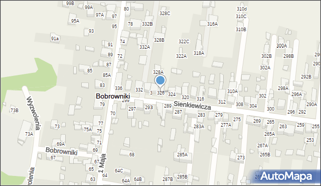 Bobrowniki, Słowackiego Juliusza, 326, mapa Bobrowniki