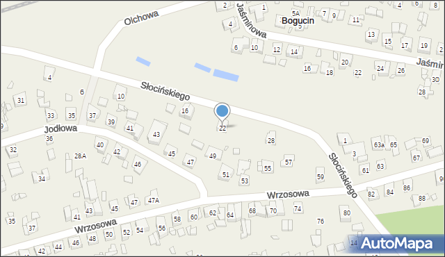 Bogucin, Słocińskiego Władysława, 22, mapa Bogucin