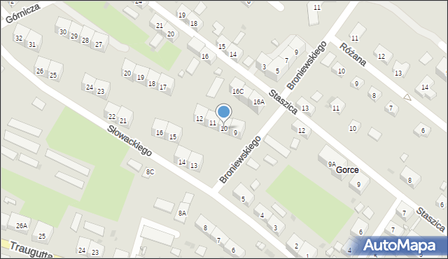 Boguszów-Gorce, Słowackiego Juliusza, 10, mapa Boguszów-Gorce