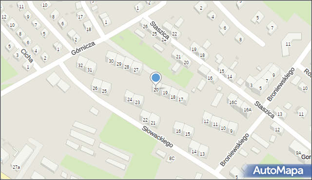 Boguszów-Gorce, Słowackiego Juliusza, 20, mapa Boguszów-Gorce