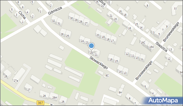 Boguszów-Gorce, Słowackiego Juliusza, 22, mapa Boguszów-Gorce