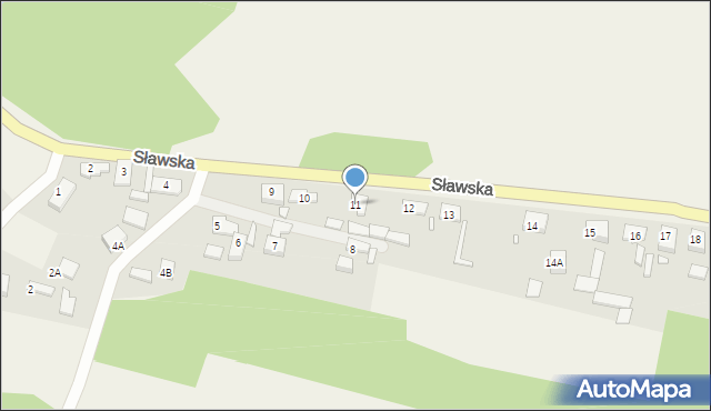 Bojadła, Sławska, 11, mapa Bojadła