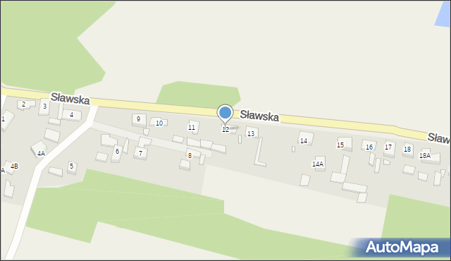 Bojadła, Sławska, 12, mapa Bojadła