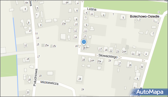 Bolechowo-Osiedle, Słowackiego Juliusza, 15, mapa Bolechowo-Osiedle