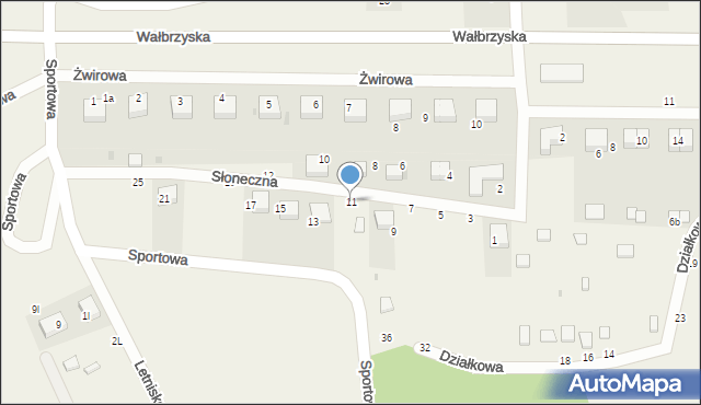 Borzygniew, Słoneczna, 11, mapa Borzygniew