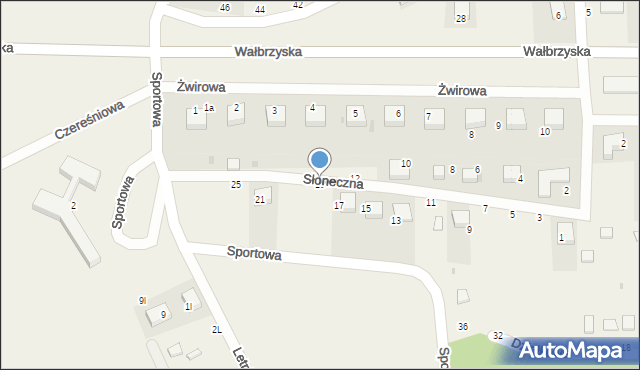 Borzygniew, Słoneczna, 19, mapa Borzygniew