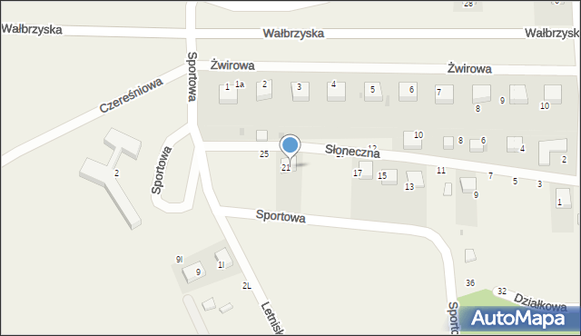 Borzygniew, Słoneczna, 23, mapa Borzygniew