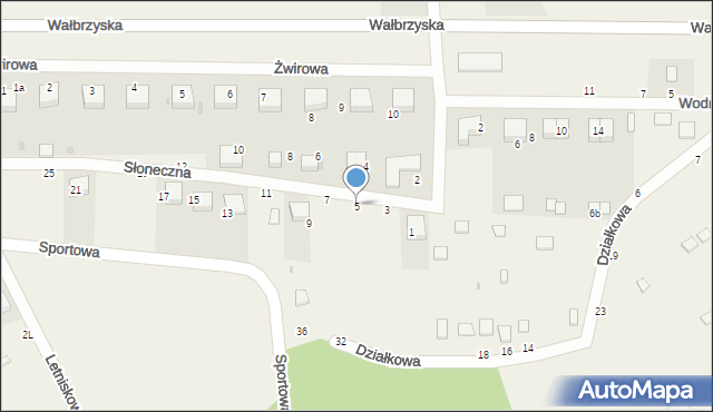 Borzygniew, Słoneczna, 5, mapa Borzygniew