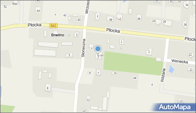 Brwilno, Słoneczna, 3, mapa Brwilno