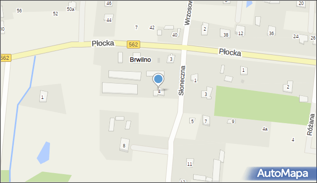 Brwilno, Słoneczna, 4, mapa Brwilno