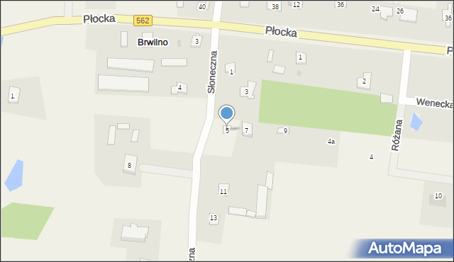 Brwilno, Słoneczna, 5, mapa Brwilno