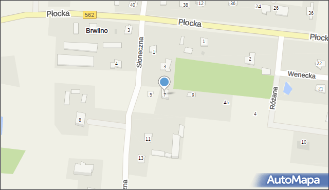 Brwilno, Słoneczna, 7, mapa Brwilno