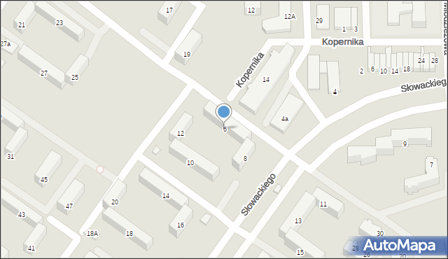 Brzeg Dolny, Słowackiego Juliusza, 6, mapa Brzeg Dolny
