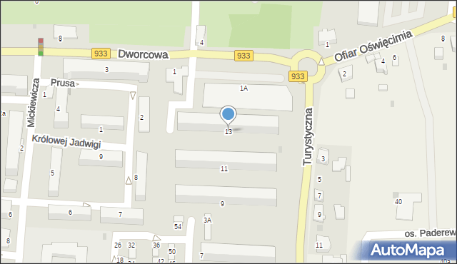 Brzeszcze, Słowackiego Juliusza, 13, mapa Brzeszcze