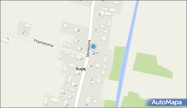 Bugaj, Słoneczna, 18, mapa Bugaj