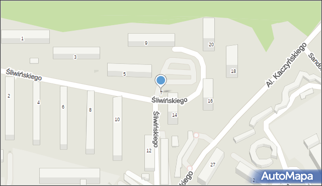 Bydgoszcz, Śliwińskiego Bernarda, 7, mapa Bydgoszczy