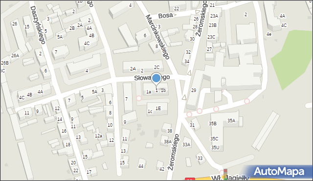 Chodzież, Słowackiego Juliusza, 1, mapa Chodzież