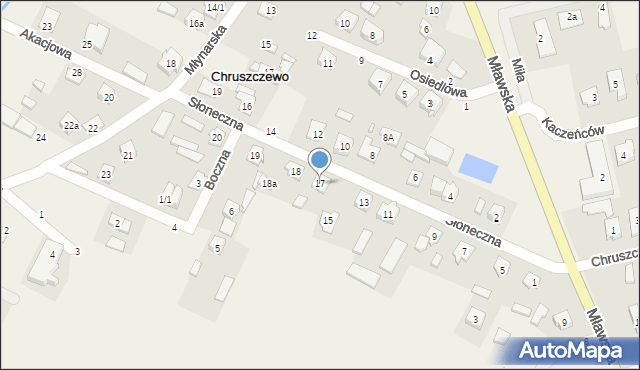 Chruszczewo, Słoneczna, 17, mapa Chruszczewo